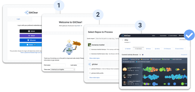 Setup your GitClear account in 3 simple steps